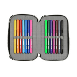 ESTUCHE CREMA DOBLE PEQ 28 PCS NERF "NEON" 412240854 19,5*12,5 SAFTA22