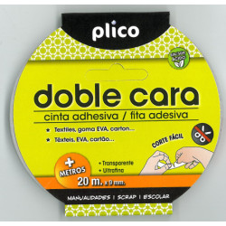 CINTA ADHESIVA PLICO DOBLE CARA 9MM*20M 13311