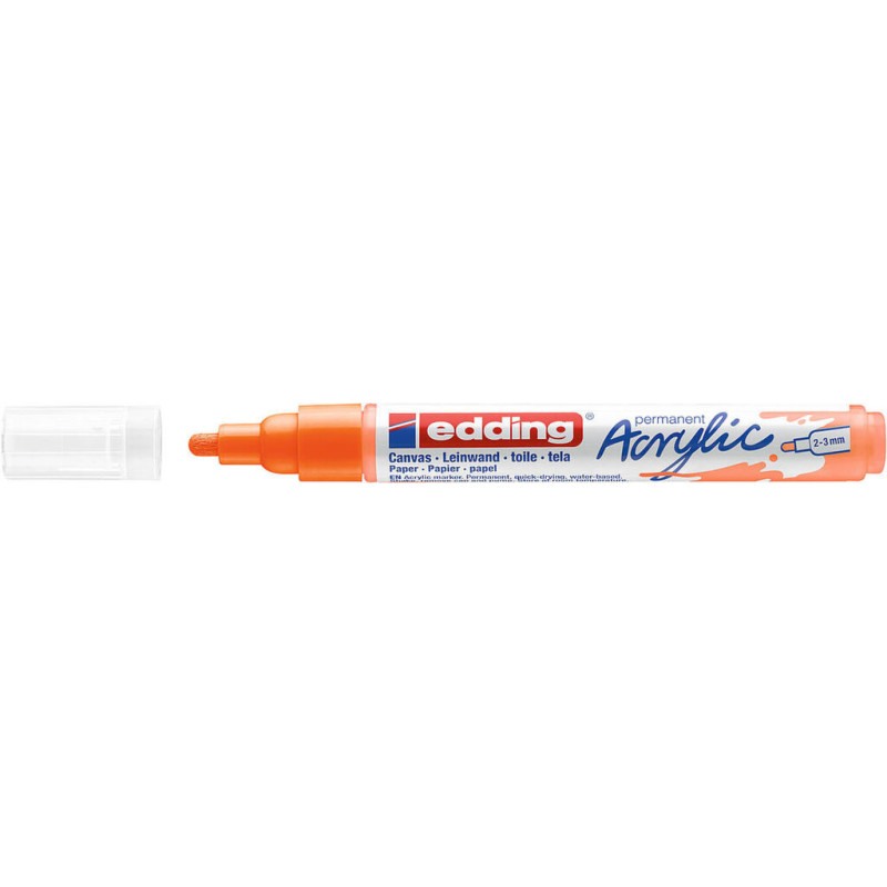MARCADOR EDDING N.º 5100 ACRILICO 2-3 MM NARANJA NEON COLOR 66 UNIDAD