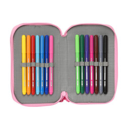 PLUMIER DOBLE PQÑO 28 PCS BARBIE "GIRL" SAFTA23 ENERO 412310854