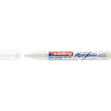 MARCADOR EDDING N.º 5100 ACRILICO 2-3 MM BLANCO COLOR 922 UNIDAD