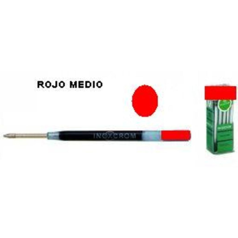 RECAMBIO BOLIGRAFO INOXCROM IN-IN ROJO MEDIO C/25U ^