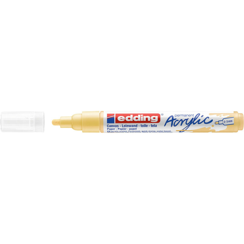 MARCADOR EDDING N.º 5100 ACRILICO 2-3 MM AMARILLO PASTEL COLOR 915 UNIDAD