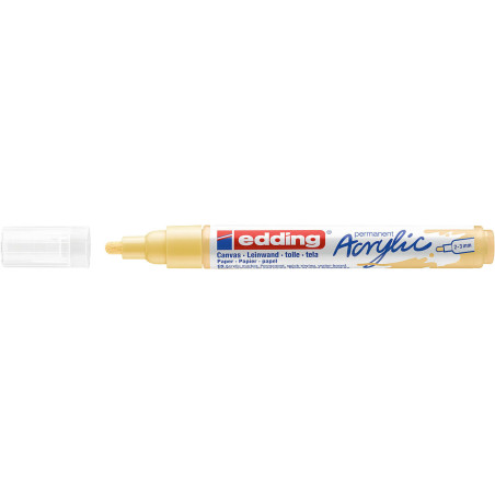 MARCADOR EDDING N.º 5100 ACRILICO 2-3 MM AMARILLO PASTEL COLOR 915 UNIDAD