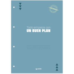 CARPEBOOK FORRADO A4 4A35 UNEQUAL MINIMAL AZUL PASTEL 88104033 GRAFOPLAS UNIDAD