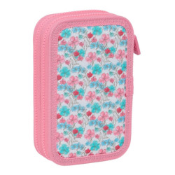 PLUMIER DOBLE PQÑO 28 PCS RECICLADO MOOS "FLORES" SAFTA25 ENERO 412418854