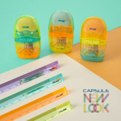 SACAPUNTAS MILAN AFILA BORRA CAPSULE OVAL NEW LOOK TRANSPARENTE C/16U 4701116LK2