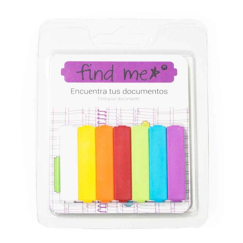PESTAÑA PARA CUADERNO FIND ME LABEL BLISTER 7 UD