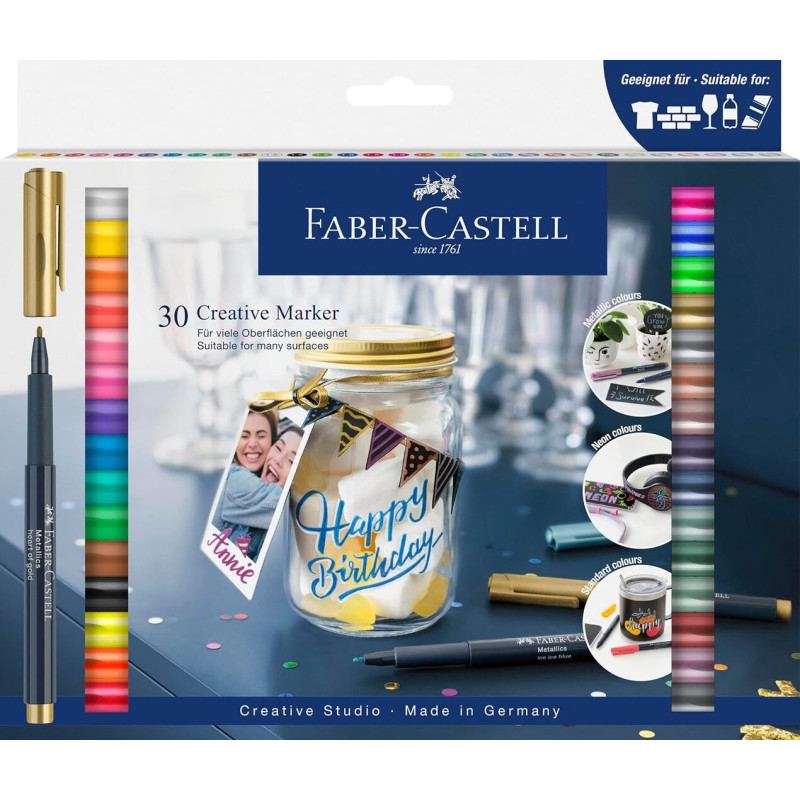 ROTULADOR FABER-CASTELL CREATIVE 30 COLORES CAJA CARTON 160730