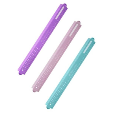 REGLA FABER-CASTELL 30CM AMBIDEXTRO LILA-TURQUESA SERIE DOTS IRROMPIBLE 172030