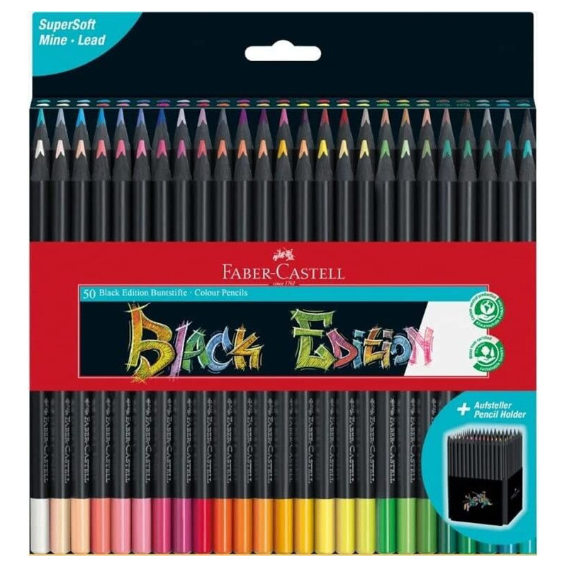 LAPIZ FABER-CASTEL BLACK EDITION 50 COLORES ESTUCHE CARTON 116450