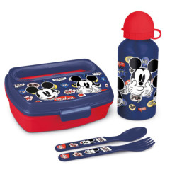 SET DE BOTELLA Y SANDWICHERA + CUBIERTOS MICKEY MOUSE "HAPPY SMILES" SAFTA25 ENERO 50163