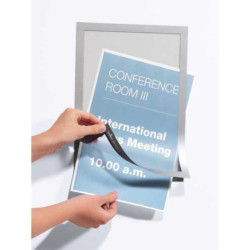 PANEL ADHESIVO DURAFRAME A4 MARCO PLATA DURABLE BLISTER 2U 4872 23