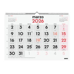 CALENDARIO PARED N.GRANDES L 2026+ FINOCAM26 780010026 430 X 5 X 320 MM