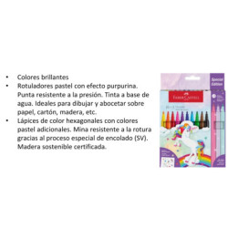 ROTULADOR FABER-CASTELL 10+3 COLORES CAJA CARTON UNICORNIO 554213