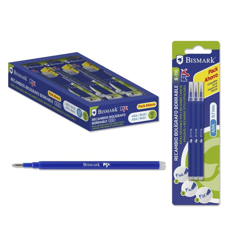 RECAMBIO BOLIGRAFO BORRABLE FRIXION BISMARK AZUL BLISTER 3U 327532 POESSA