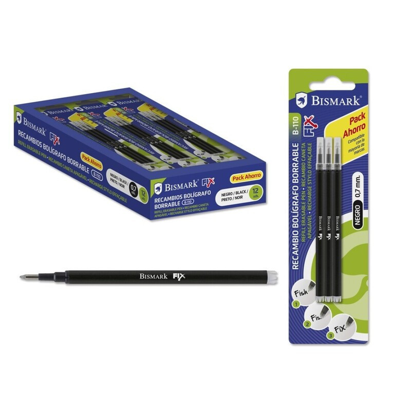 RECAMBIO BOLIGRAFO BORRABLE FRIXION BISMARK NEGRO BLISTER 3U 327533 POESSA
