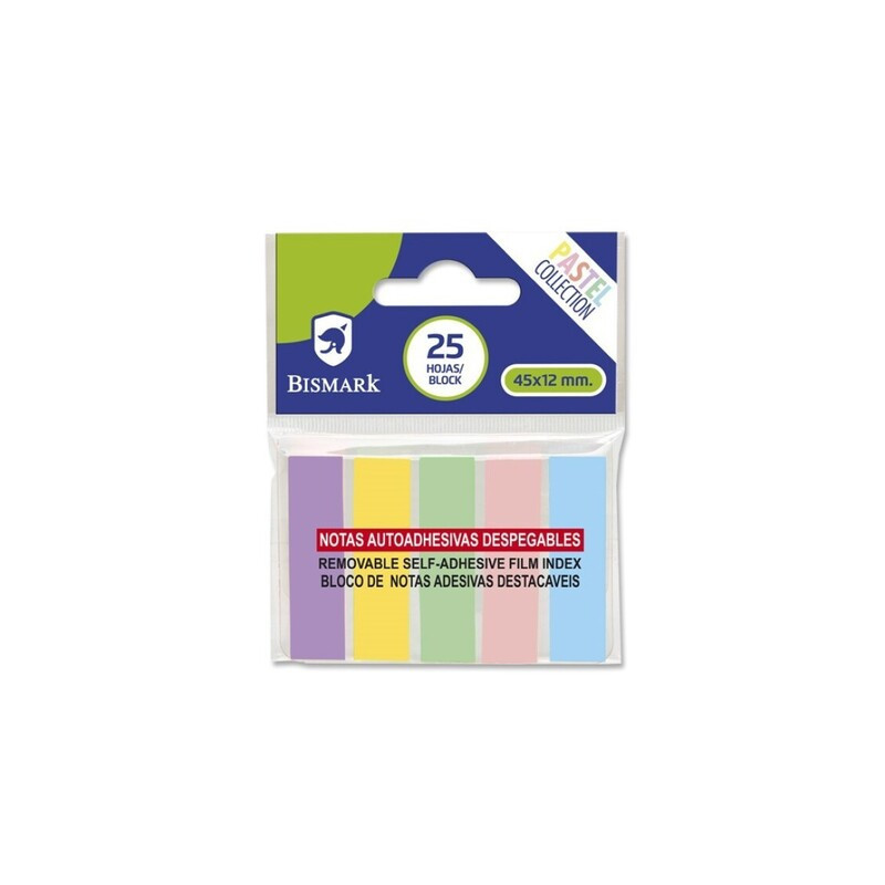 BANDERITA BISMARK 12*45MM 5 COLORES PP PASTEL POESSA 329477