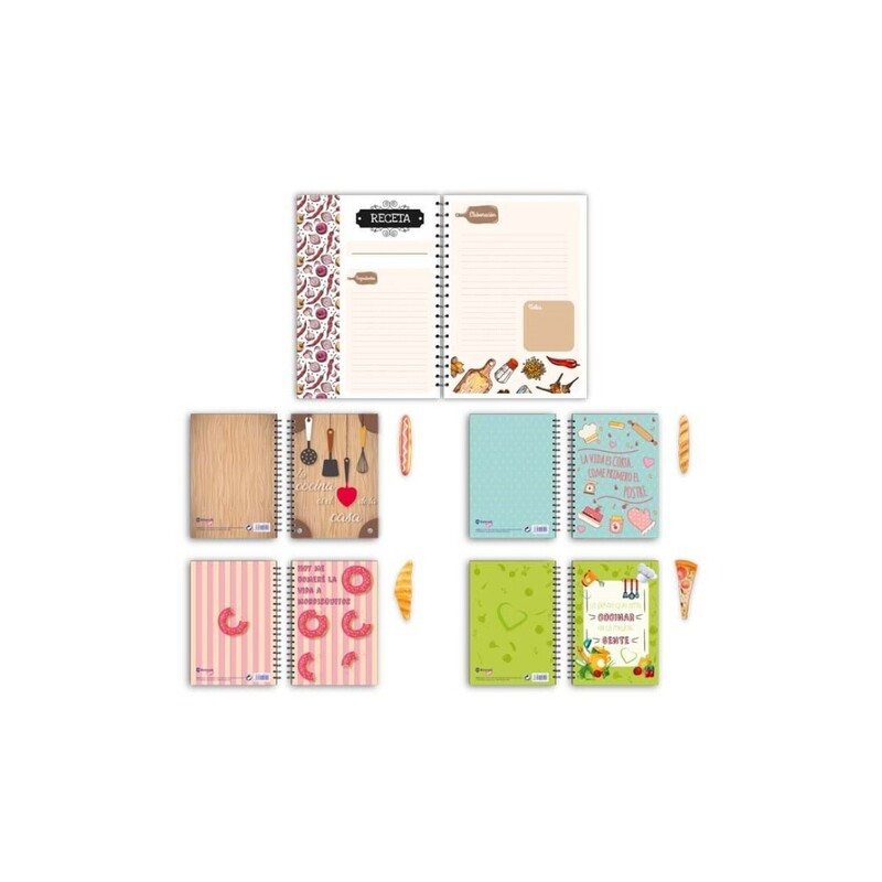 CUADERNO A-5 RECETAS C/BOLIGRAFO VERDURAS 60H POESSA 329510