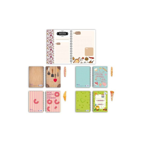CUADERNO A-5 RECETAS C/BOLIGRAFO VERDURAS 60H POESSA 329510