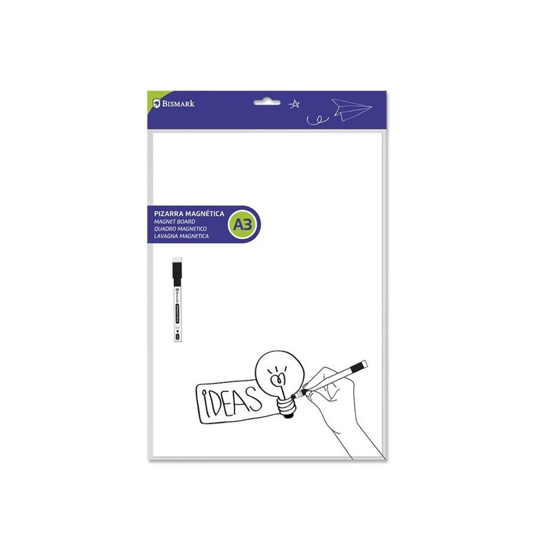 PIZARRA MAGNETICA C/ROTULADOR SIN MARCO BISMARK DIN-A3 UNIDAD 329999 POESSA