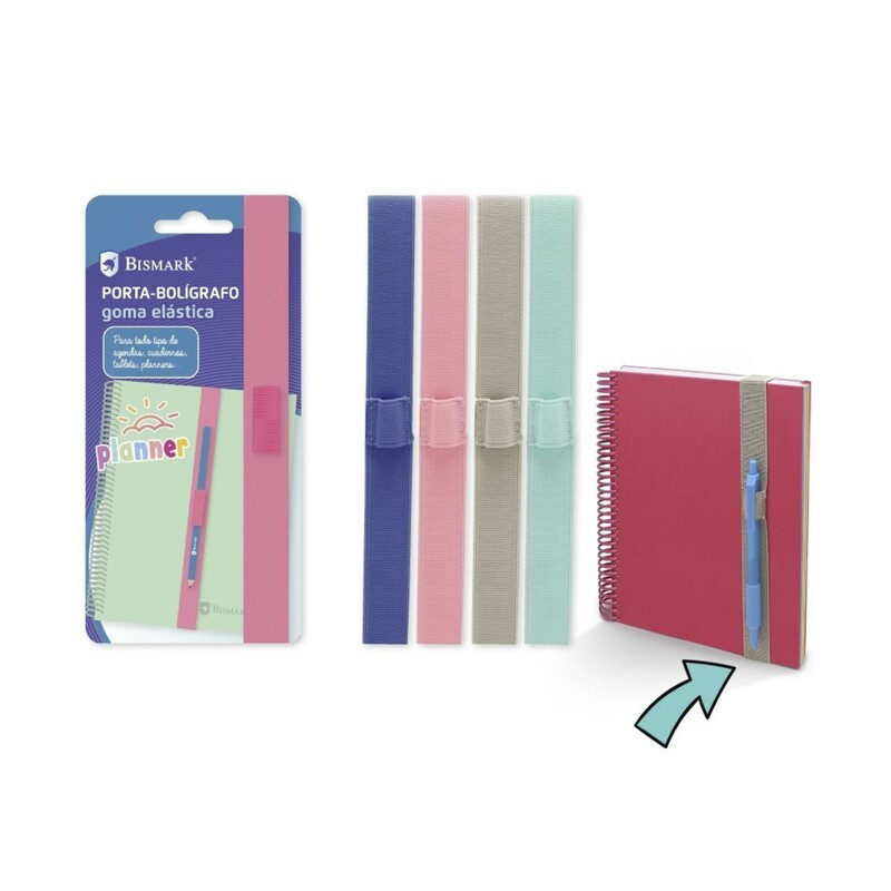 PORTA-BOLIGRAFO BISMARK GOMA ELASTICA 4 COLORES SURTIDOS 328738 POESSA