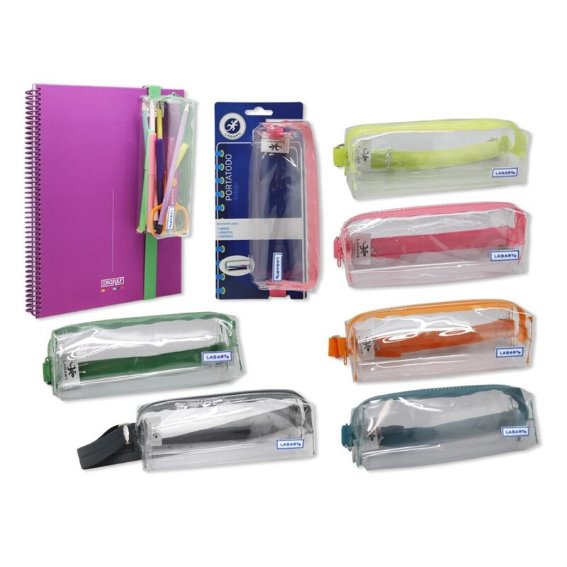 PORTATODO LAGART TRANSPARENTE BORDE COLOR C/GOMA 330244 POESSA