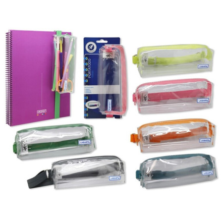 PORTATODO LAGART TRANSPARENTE BORDE COLOR C/GOMA 330244 POESSA