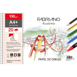 BLOC ESPIRAL PAPEL DIBUJO BLANCO 130 G. 23 X 32.5 FSC™  20 H