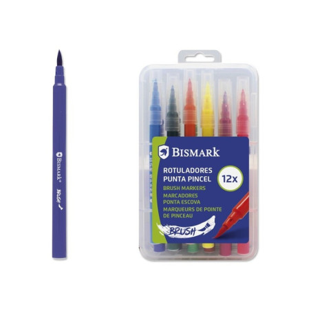 ROTULADORES PUNTA PINCEL BRUSH BISMARK 12U 329454 POESSA BLISTER