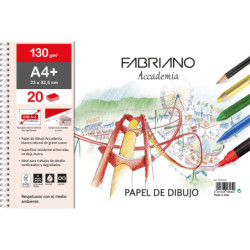 BLOC ESPIRAL PAPEL DIBUJO BLANCO 130 G. 23 X 32.5 FSC™  REC-20 H
