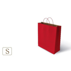BOLSA PAPEL KRAFT LISO ROJO "S" 100GR 24+10*32 GOLDSTEPS PTE 25U 10123
