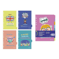 SEPARADOR BISMARK CARTON A4 8 PESTAÑAS PASTEL 330599 POESSA