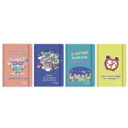 LIBRETA A-5 BISMARK MENSAJES C/GOMA SURTIDO 4 MOD POESSA 330601