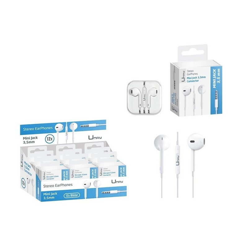 AURICULARES CON CABLE Y MICROFONO JACK 3,5MM UMAY 331747 POESSA