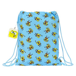 SACO PLANO JUNIOR BOB ESPONJA "POSITIVE VIBES" 612191855 34*26 SAFTA22