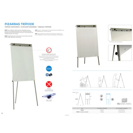 PIZARRA CONFERENCIAS TRIPODE MELAMINA RD-600 ROCADA 600