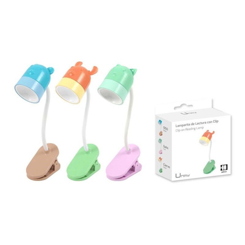 LAMPARA LECTURA POESSA CON CLIP COLORES PASTEL 3MOD 331351