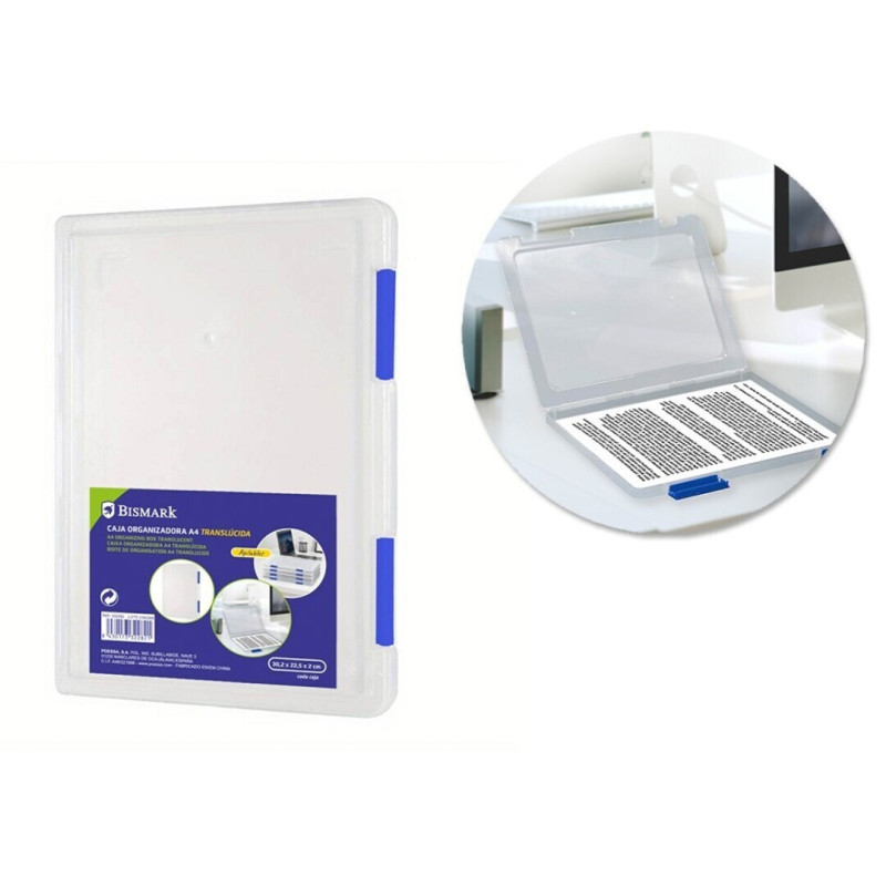 CAJA ORGANIZADORA A4 APILABLE TRANSLUCIDOS POESSA 332282