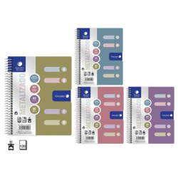 CUADERNO INDICE TAPA PLASTICO A-5 INGRAF OFICCE METALIZADO 3 COLORES 332590 POESSA