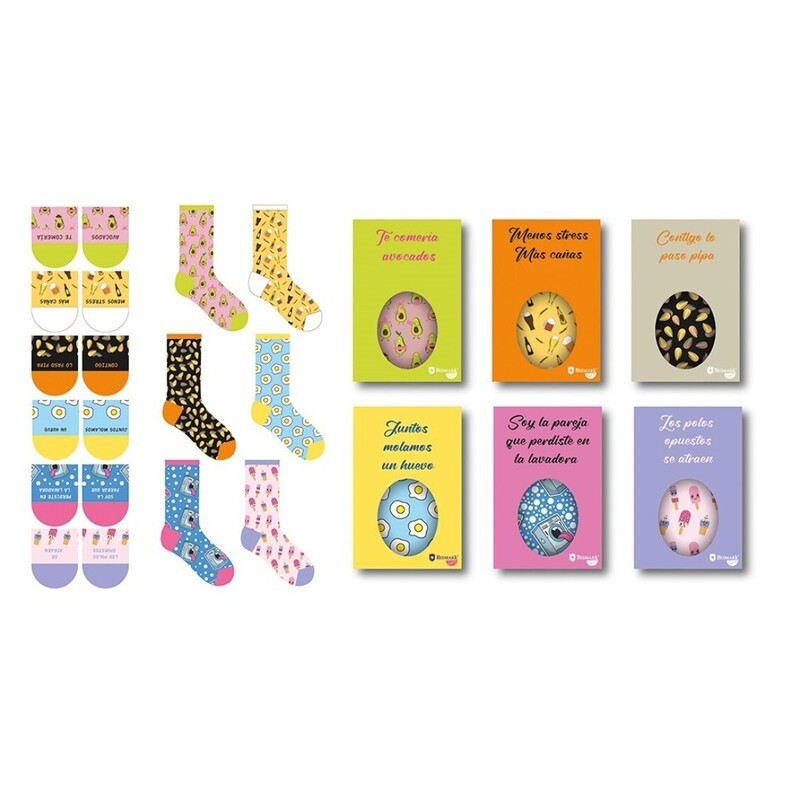 EXPOSITOR 12 PARES CALCETINES SURTIDOS CON MENSAJE POESSA 331902