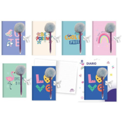 DIARIO CON BOLIGRAFO POMPON FRASES POESSA 332005 UNIDAD