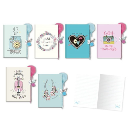 DIARIO CON BOLIGRAFO POMPON HAPPY LIFE 332083 POESSA UNIDAD (12)