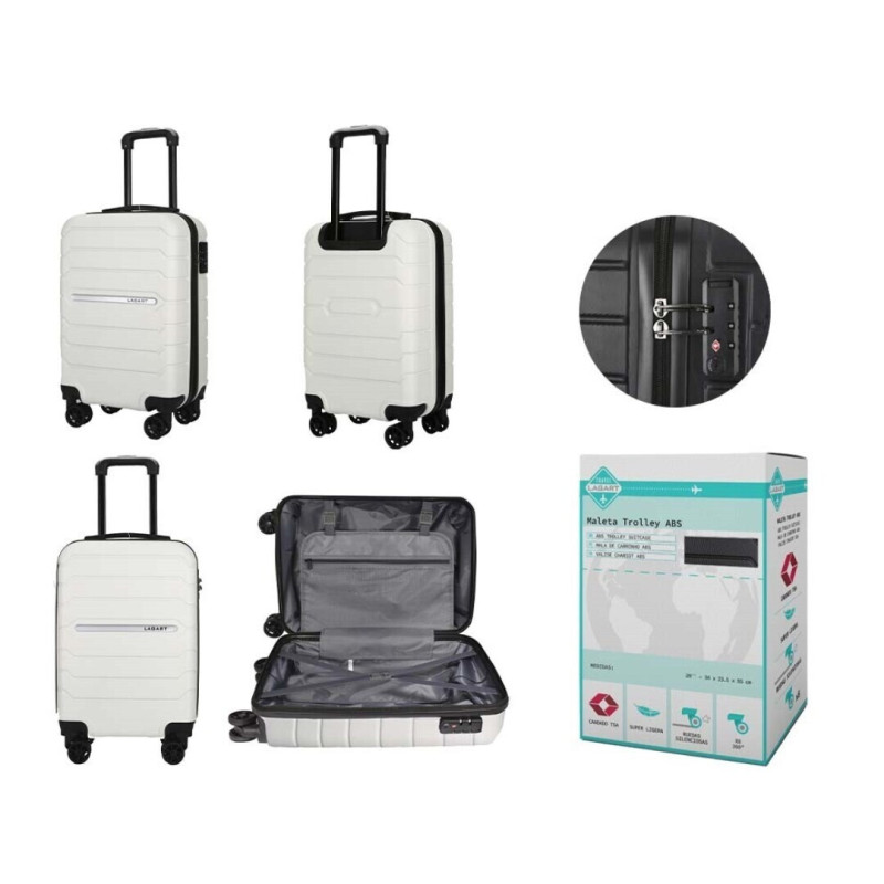 MALETA TROLLEY CABINA POESSA ABS 20" BLANCA 332538 UNIDAD