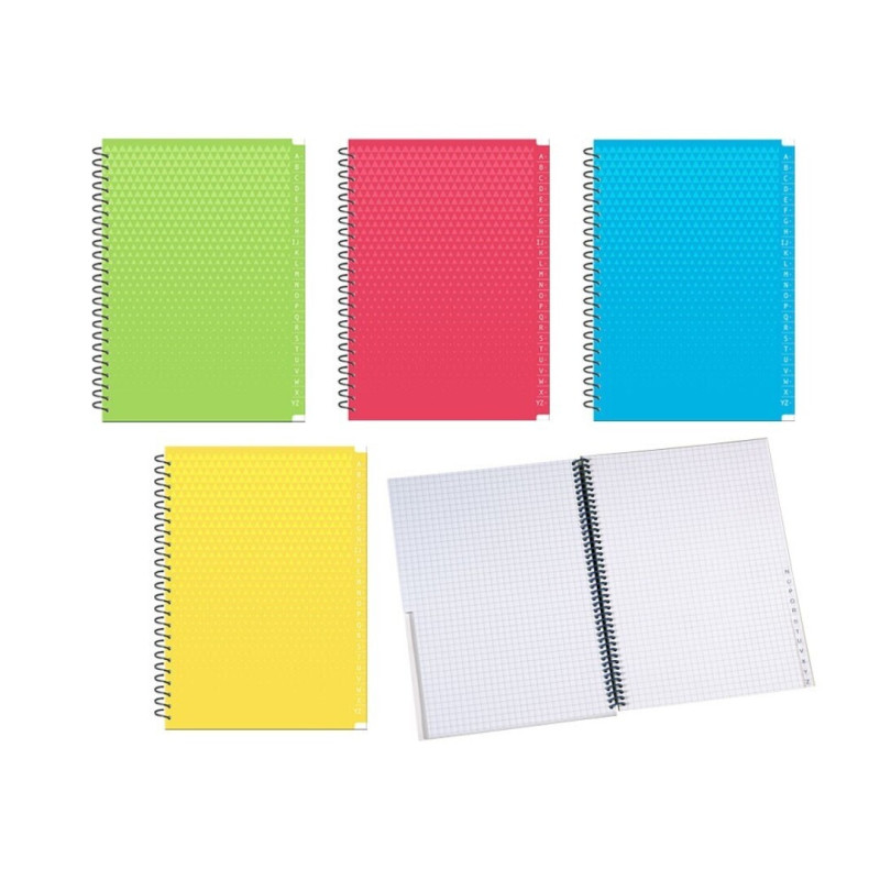 CUADERNO INDICE TAPA PLASTICO A-5 INGRAF OFICCE 3 COLORES 350326 POESSA