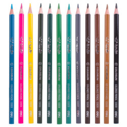 LAPIZ DELI TRIANGULAR COLORUN CARTON 24 COLORES MINA 3 MM C00320