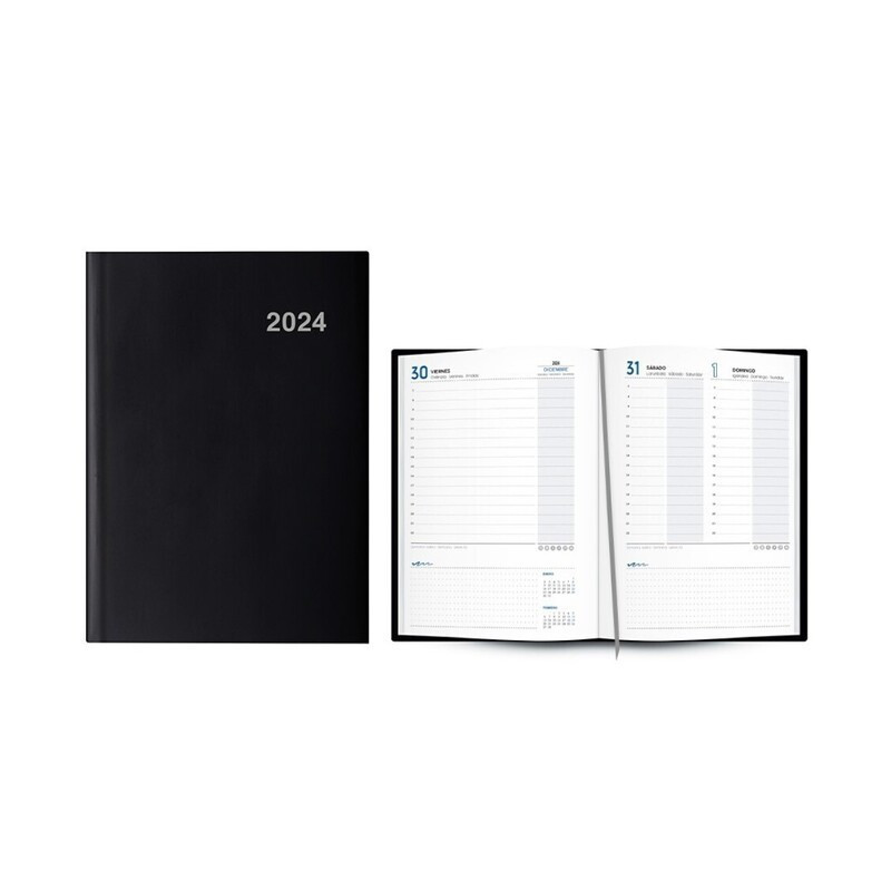 AGENDA ANUAL 2024 POESSA24 D/P TAMAÑO 4º ROMA COLOR NEGRO 354416