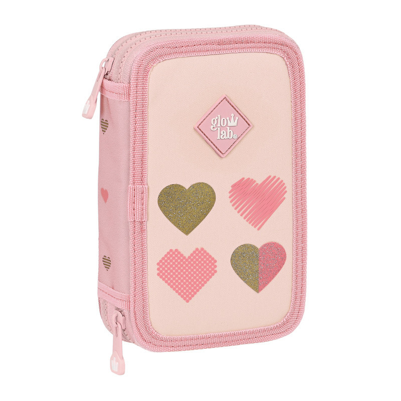 PLUMIER DOBLE PQÑO 28 PCS GLOWLAB "HEARTS" SAFTA23 ENERO 412317854
