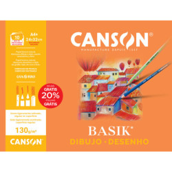LAMINAS DIBUJO MINIPACKS 10H A4+ 24x32 CON RECUADRO 130G 20% H.GRATIS CANSON.