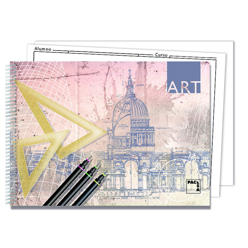 BLOC DIBUJO ESPIRAL ART 20H+2 TALADROS 140G Fº PROL. LISO C/RECUADRO PACSA